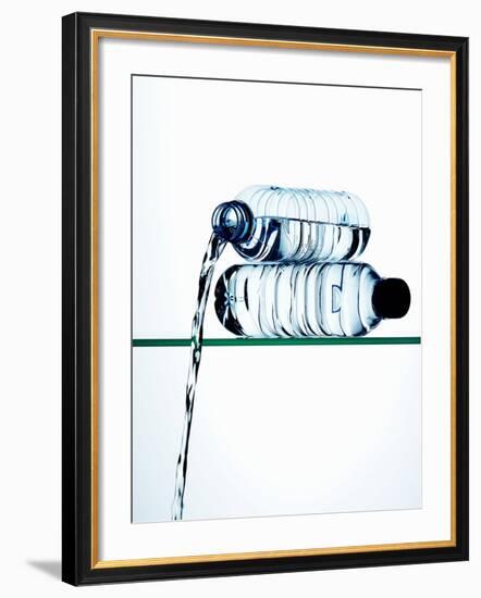 Water Running Out of a Plastic Bottle-Hermann Mock-Framed Photographic Print