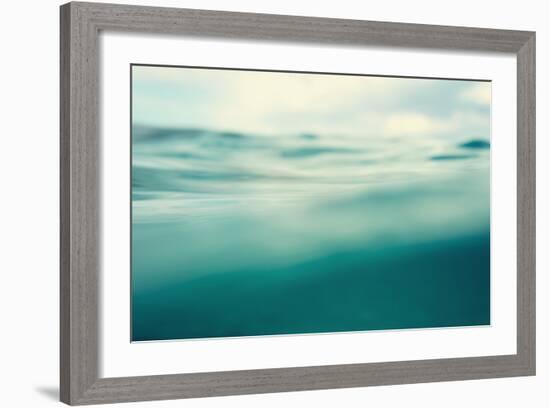 Water. Sea. Ocean, Wave close Up. Nature Background. Soft Focus. Image Toned and Noise Added.-khorzhevska-Framed Photographic Print