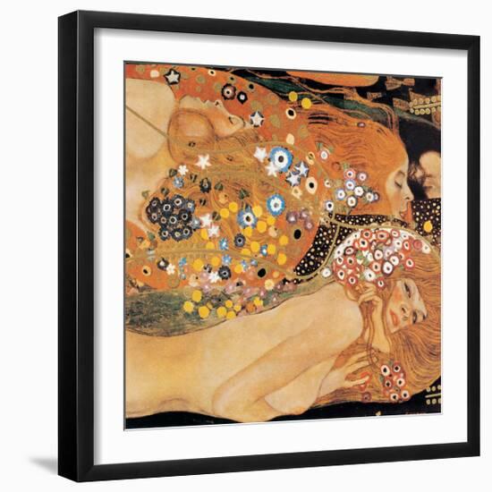 Water Serpents II-Gustav Klimt-Framed Art Print