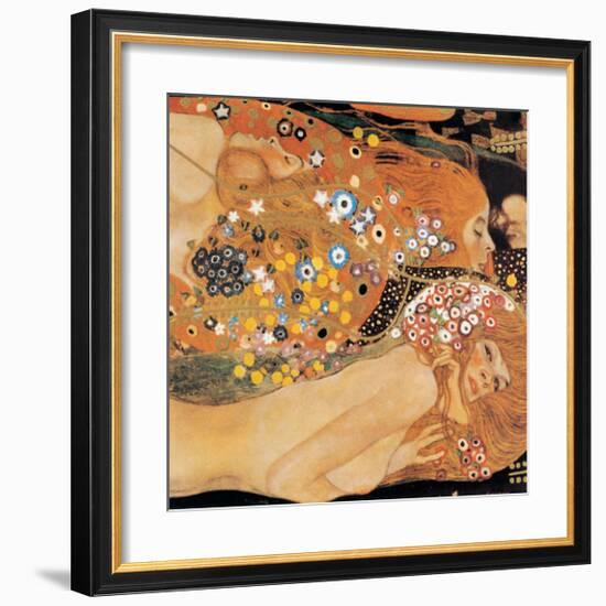 Water Serpents II-Gustav Klimt-Framed Art Print