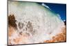 Water shot of a tubing shore break wave crashing onto a Hawaiian beach-Mark A Johnson-Mounted Photographic Print