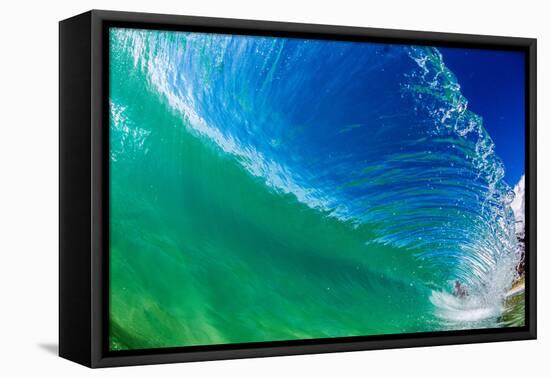 Water shot of a tubing wave off a Hawaiian beach-Mark A Johnson-Framed Premier Image Canvas