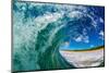 Water shot of a tubing wave off a Hawaiian beach-Mark A Johnson-Mounted Photographic Print