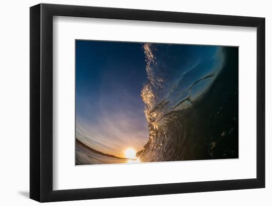 Water shot of a tubing wave off a Hawaiian beach-Mark A Johnson-Framed Photographic Print