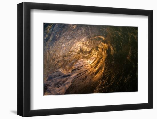 Water shot of a tubing wave off a Hawaiian beach-Mark A Johnson-Framed Photographic Print