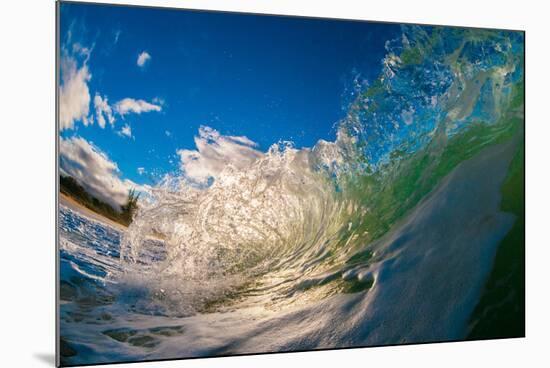 Water shot of a tubing wave off a Hawaiian beach-Mark A Johnson-Mounted Photographic Print