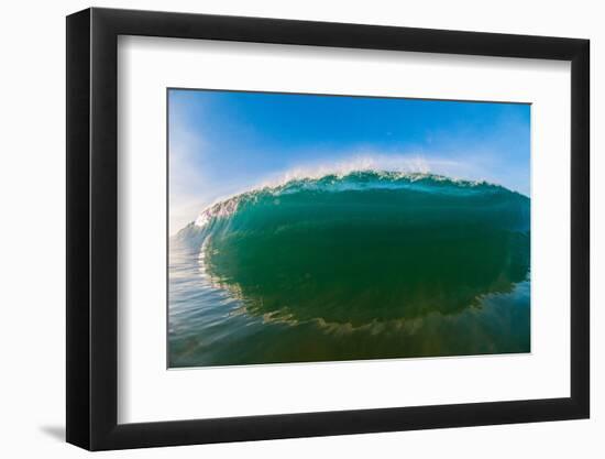 Water shot of a tubing wave off a Hawaiian beach-Mark A Johnson-Framed Photographic Print