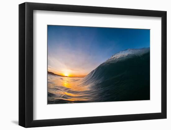 Water shot of a tubing wave off a Hawaiian beach-Mark A Johnson-Framed Photographic Print