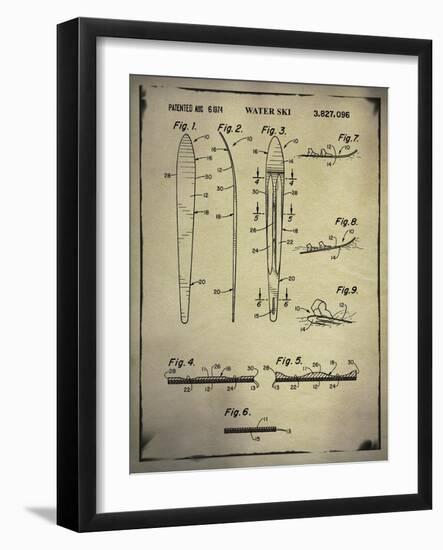 Water Ski Patent Buff-THE Studio-Framed Giclee Print