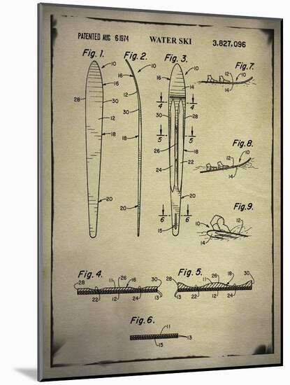 Water Ski Patent Buff-THE Studio-Mounted Giclee Print