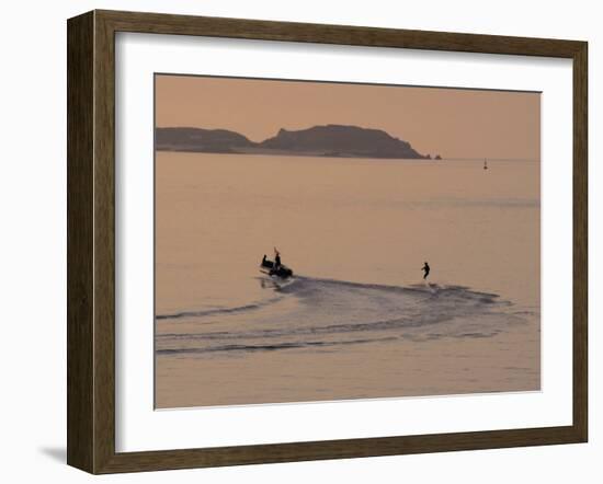 Water Skier, Dinard Bay, Cote d'Emeraude (Emerald Coast), Cotes d'Armor, Brittany, France-David Hughes-Framed Photographic Print