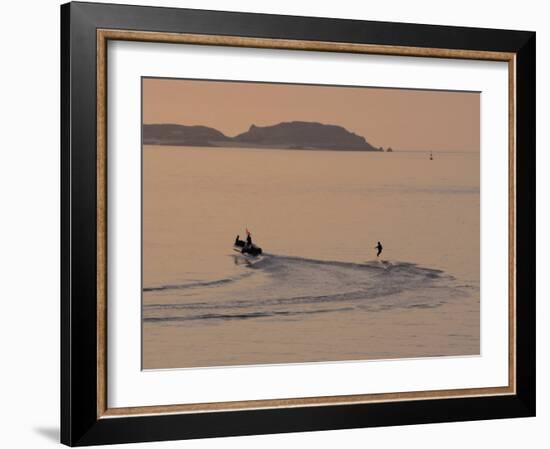 Water Skier, Dinard Bay, Cote d'Emeraude (Emerald Coast), Cotes d'Armor, Brittany, France-David Hughes-Framed Photographic Print