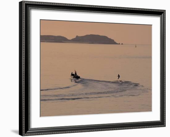 Water Skier, Dinard Bay, Cote d'Emeraude (Emerald Coast), Cotes d'Armor, Brittany, France-David Hughes-Framed Photographic Print