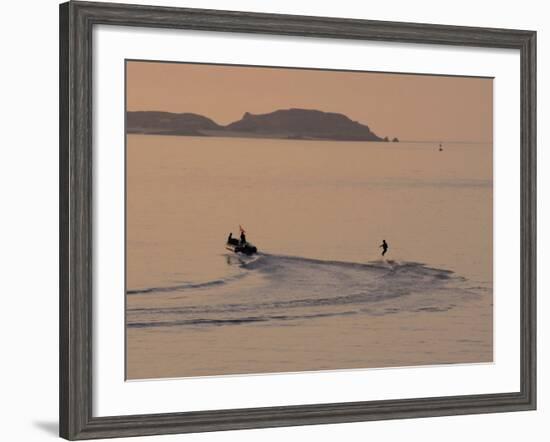 Water Skier, Dinard Bay, Cote d'Emeraude (Emerald Coast), Cotes d'Armor, Brittany, France-David Hughes-Framed Photographic Print