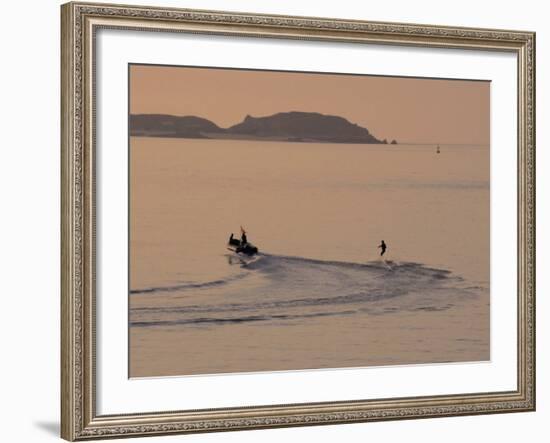 Water Skier, Dinard Bay, Cote d'Emeraude (Emerald Coast), Cotes d'Armor, Brittany, France-David Hughes-Framed Photographic Print