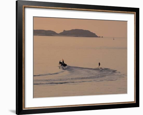 Water Skier, Dinard Bay, Cote d'Emeraude (Emerald Coast), Cotes d'Armor, Brittany, France-David Hughes-Framed Photographic Print