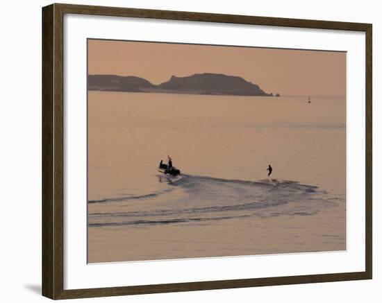 Water Skier, Dinard Bay, Cote d'Emeraude (Emerald Coast), Cotes d'Armor, Brittany, France-David Hughes-Framed Photographic Print