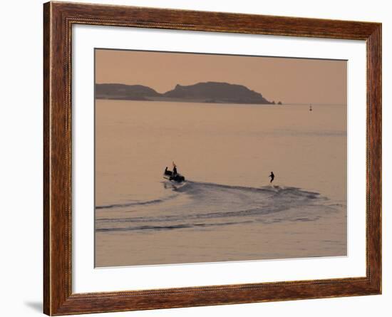 Water Skier, Dinard Bay, Cote d'Emeraude (Emerald Coast), Cotes d'Armor, Brittany, France-David Hughes-Framed Photographic Print