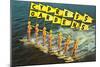 Water Skiers, Cypress Gardens, Florida-null-Mounted Art Print