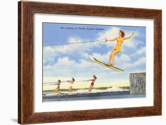 Water Skiers, Cypress Gardens, Florida--Framed Art Print