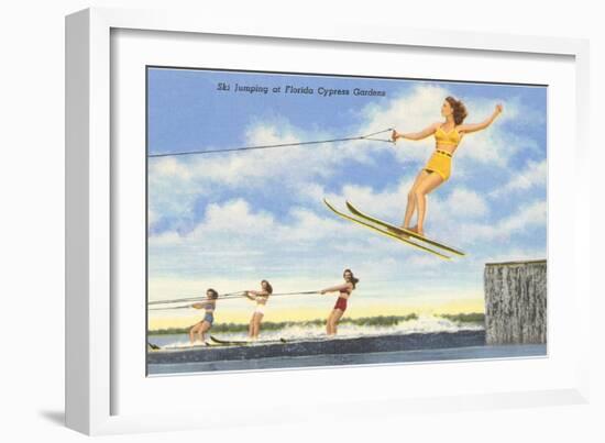 Water Skiers, Cypress Gardens, Florida-null-Framed Art Print