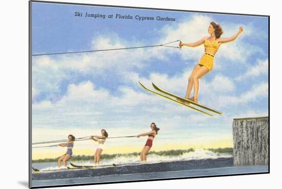 Water Skiers, Cypress Gardens, Florida-null-Mounted Art Print