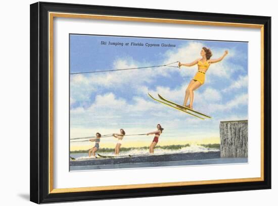 Water Skiers, Cypress Gardens, Florida-null-Framed Art Print