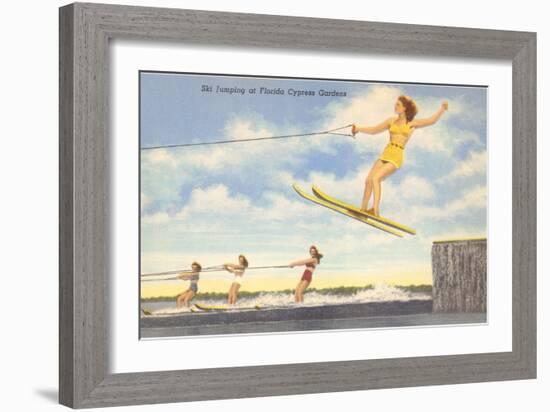 Water Skiers, Cypress Gardens, Florida-null-Framed Art Print