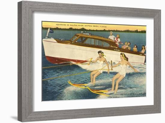 Water Skiers, Daytona Beach, Florida-null-Framed Art Print