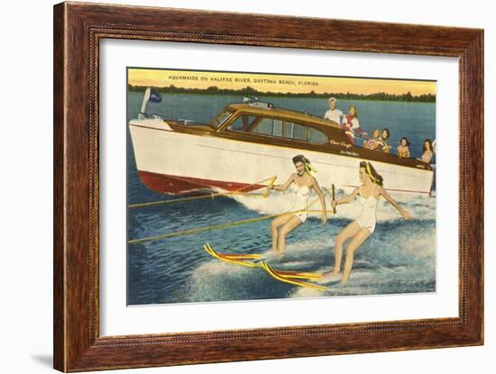 Water Skiers, Daytona Beach, Florida-null-Framed Art Print