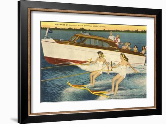 Water Skiers, Daytona Beach, Florida-null-Framed Art Print