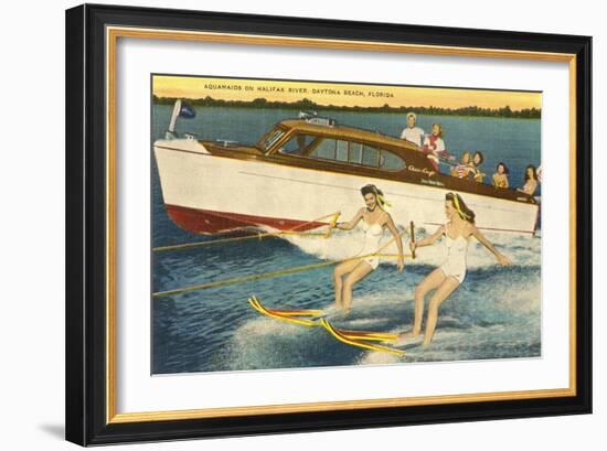 Water Skiers, Daytona Beach, Florida-null-Framed Art Print