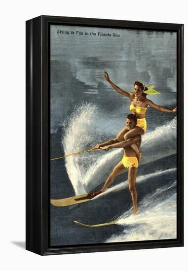 Water Skiers, Florida-null-Framed Stretched Canvas