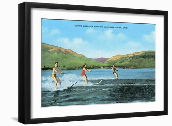 Water Skiers, Pineview Lake-null-Framed Art Print