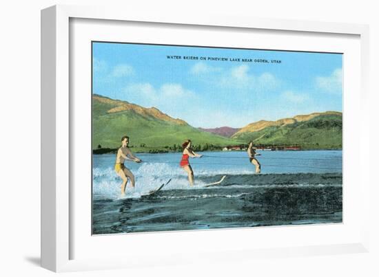 Water Skiers, Pineview Lake-null-Framed Art Print