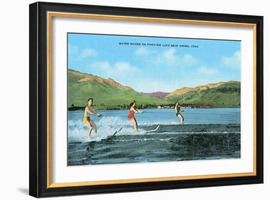 Water Skiers, Pineview Lake-null-Framed Art Print