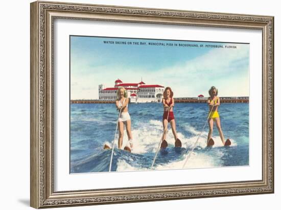 Water Skiers, St. Petersburg, Florida-null-Framed Art Print