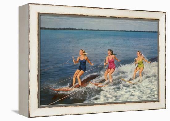 Water Skiers-null-Framed Stretched Canvas