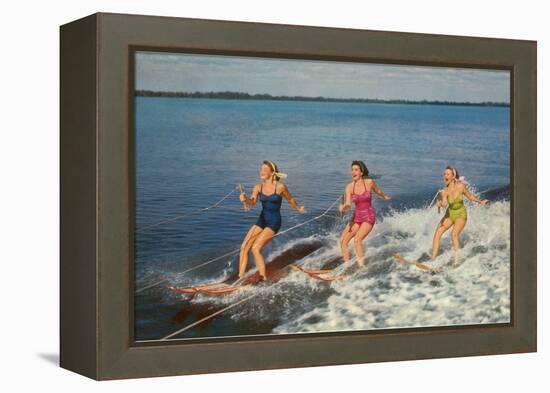 Water Skiers-null-Framed Stretched Canvas