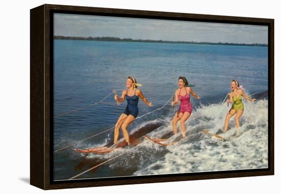 Water Skiers-null-Framed Stretched Canvas