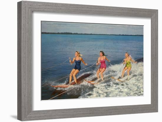 Water Skiers-null-Framed Art Print