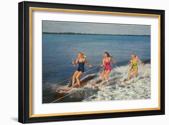 Water Skiers-null-Framed Art Print