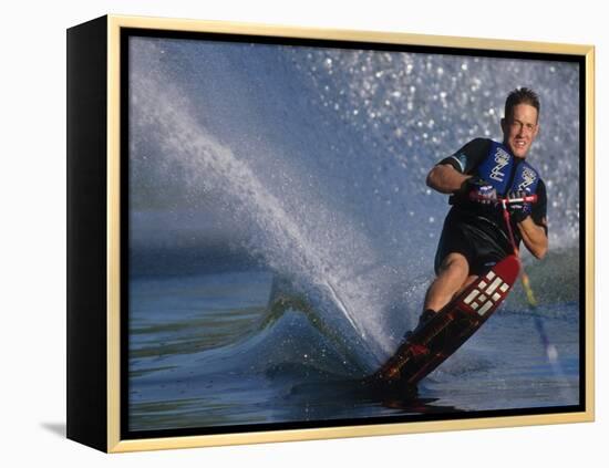 Water Skiier in Action-null-Framed Premier Image Canvas