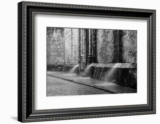 Water spraying from the wall of a cathedral, Catedral San Cristobal de la Habana, Plaza Vieja, H...-Panoramic Images-Framed Photographic Print