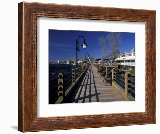 Water Street Walkway along Cape Fear River, Wilmington, North Carolina-Walter Bibikow-Framed Photographic Print