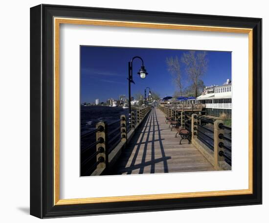 Water Street Walkway along Cape Fear River, Wilmington, North Carolina-Walter Bibikow-Framed Photographic Print