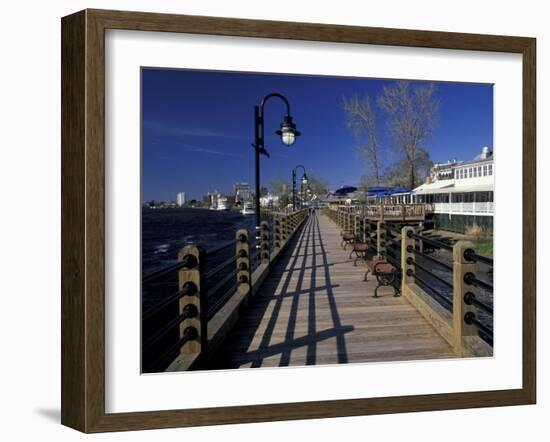 Water Street Walkway along Cape Fear River, Wilmington, North Carolina-Walter Bibikow-Framed Photographic Print