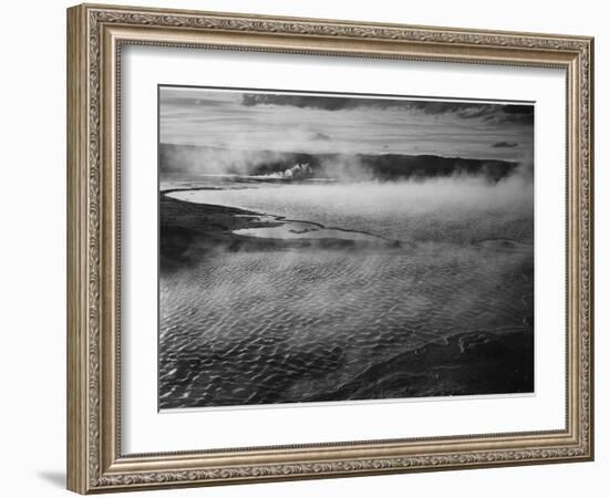 Water Surface Presents A Different Texture, Fountain Geyser Pool Yellowstone NP Wyoming 1933-1942-Ansel Adams-Framed Art Print