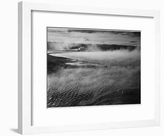 Water Surface Presents A Different Texture, Fountain Geyser Pool Yellowstone NP Wyoming 1933-1942-Ansel Adams-Framed Art Print