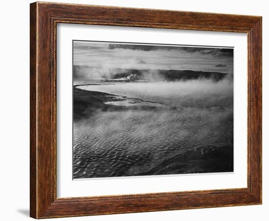 Water Surface Presents A Different Texture, Fountain Geyser Pool Yellowstone NP Wyoming 1933-1942-Ansel Adams-Framed Art Print
